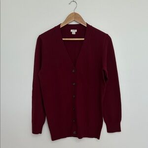 J. Crew Burgundy V-Neck Button Front‎ Cardigan